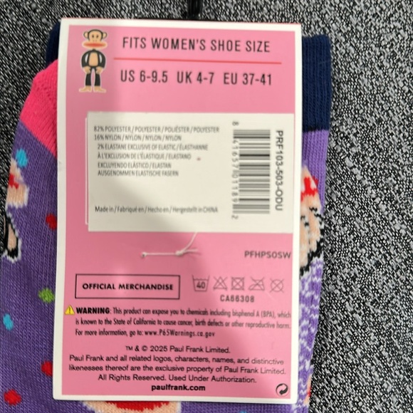 Paul Frank Purple and Pink Socks for women - Picture 3 of 4
